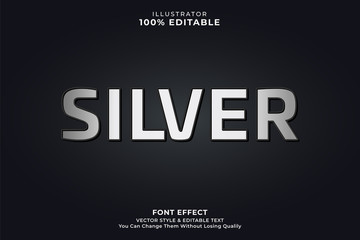 Silver text effect for typography