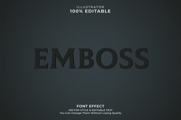 Emboss text effect,  editable font