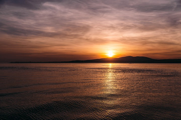 Fototapeta na wymiar Sunset on the black sea coast Gelendzhik, Krasnodar region