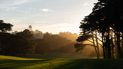 Fototapeta na wymiar Golf Sunset