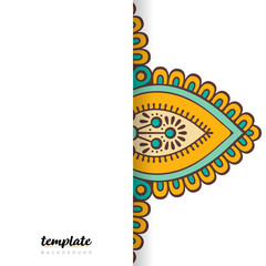 Mandala white background. Round floral ornament