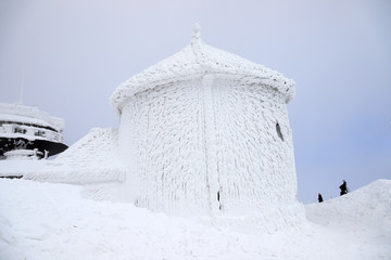 KARPACZ, POLAND - MARCH 08, 2020: St. Lawrence's Chapel in the Winter. A Roman Catholic chapel...