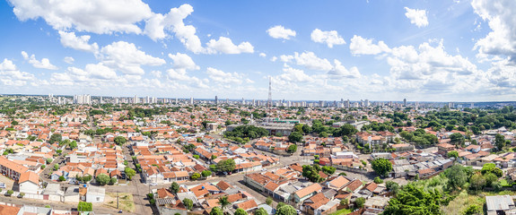 Panoramic aerial view of the Autonomist neighborhood and surroundings, at the city of Campo Grande...