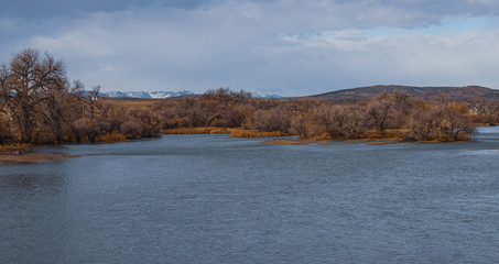 autumn landscape with lake and forest