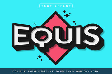 Equis text effect in blue background