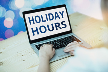 Word writing text Holiday Hours. Business photo showcasing Overtime work on for employees under...