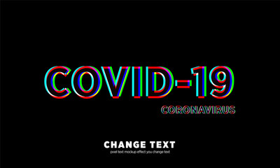 coronavirus COVID-19 text effect mockup vector typography banner