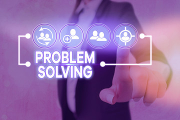 Conceptual hand writing showing Problem Solving. Concept meaning process of finding solutions to...