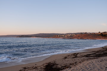 Beautiful Carmel, California beach houses around sunset