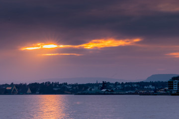 Zachód słońca nad Oslo