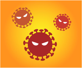 コロナウイルスのイラスト／アイコン／ベクター／菌