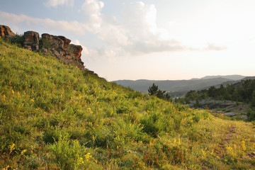 Fototapeta na wymiar Rocks near Karkaralinsk. Karaganda Oblast. Kazakhstan