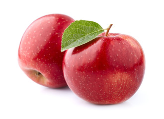 Fersh apples in closeup on white background