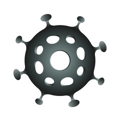 Coronavirus Icon Cell COVID 19 New Infection Influenza Dangerous China Vector Isolated