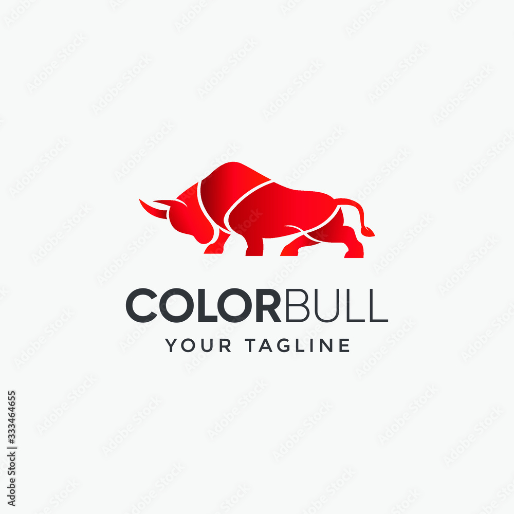 Wall mural abstract creative bull horns logo template