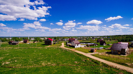 village and roads from a bird's eye view