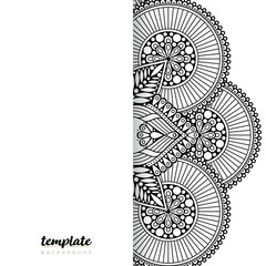 Mandala white background. Round floral ornament