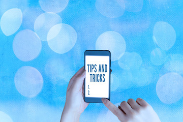 Handwriting text Tips And Tricks. Conceptual photo piece of inside facts specially in betting or...