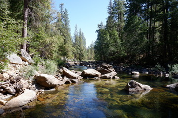 A rocky stream within Yosemite Valley