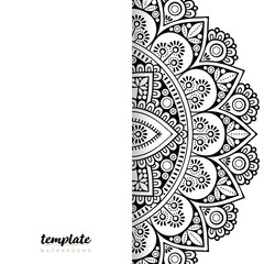 Mandala white background. Round floral ornament