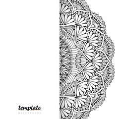 Mandala white background. Round floral ornament