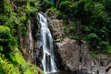 Fototapeta na wymiar Waterfall in deep forest of Thailand
