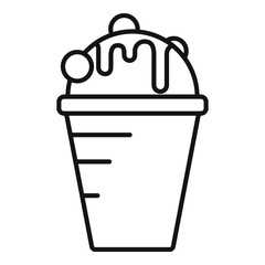 Cold ice cream icon. Outline cold ice cream vector icon for web design isolated on white background