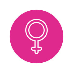 female gender symbol love block and line icon