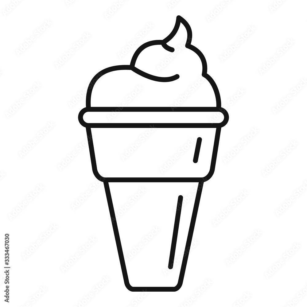 Poster ice cream cone icon. outline ice cream cone vector icon for web design isolated on white background