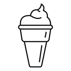 Ice cream cone icon. Outline ice cream cone vector icon for web design isolated on white background