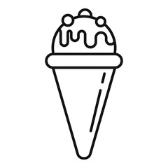 Sweet ice cream icon. Outline sweet ice cream vector icon for web design isolated on white background