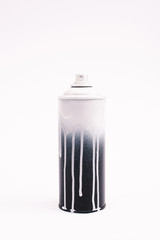 metallic graffiti paint bottle isolated on white