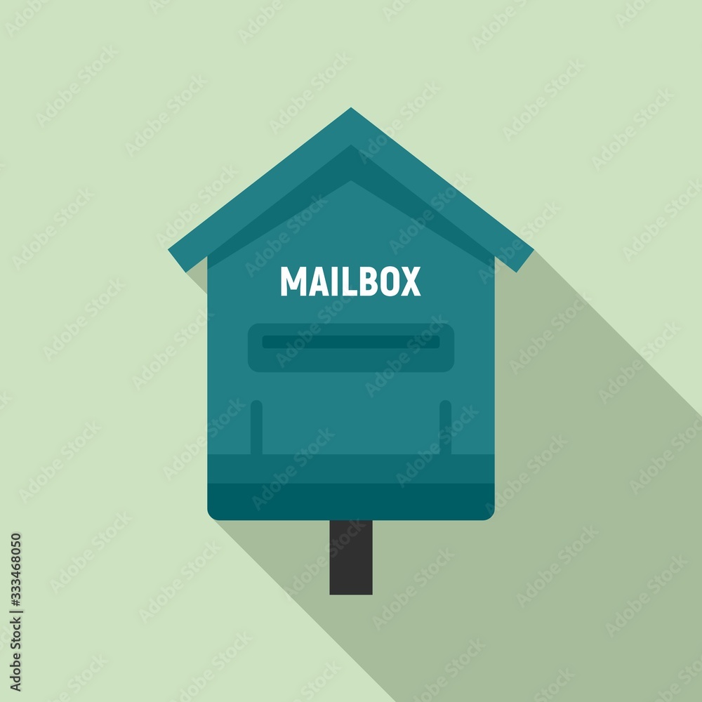 Poster service mailbox icon. flat illustration of service mailbox vector icon for web design
