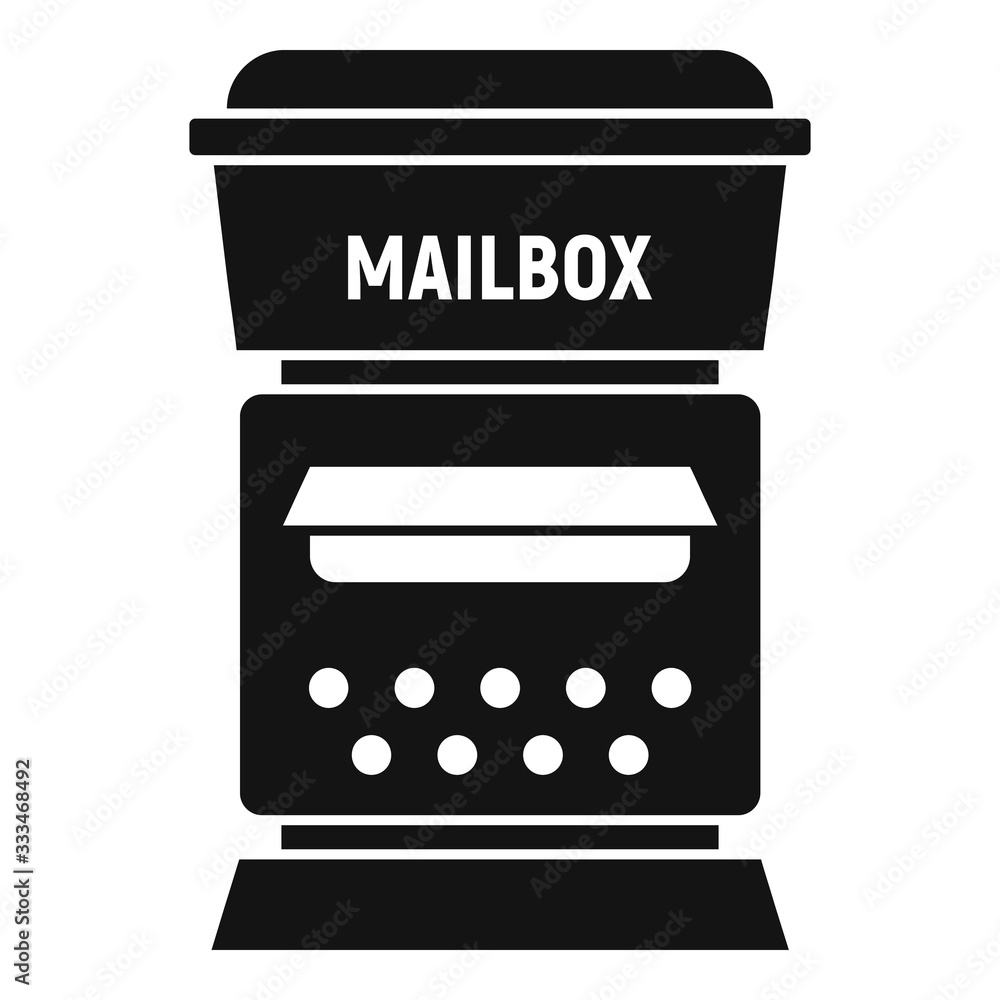 Poster mailbox icon. simple illustration of mailbox vector icon for web design isolated on white background