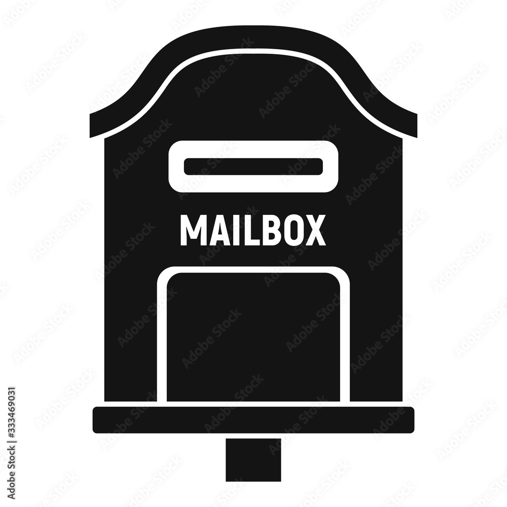 Sticker delivery mailbox icon. simple illustration of delivery mailbox vector icon for web design isolated o