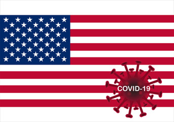 Concept of covid-19 outbreak in USA.