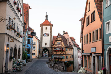 Fototapeta na wymiar Cute German town Landscape Rothenburg ob der tauber