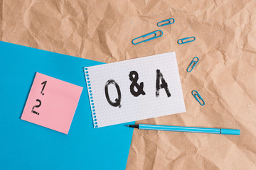 Handwriting text writing Q And A. Conceptual photo a period of time or an occasion when someone...