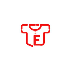 Obraz premium logo letter e with t shirt vector design 