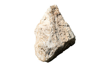 Object textured on white background of Scree Stone : The rocks from the mountains that have been submerged in water are then precipitated. For garden decoration design.