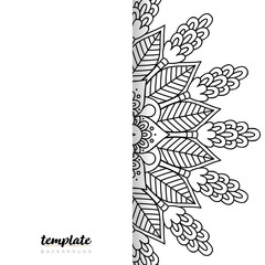 Mandala white background. Round floral ornament