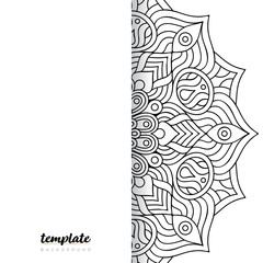 Mandala white background. Round floral ornament
