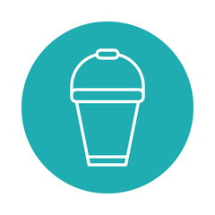 cleaning bucket icon, block style