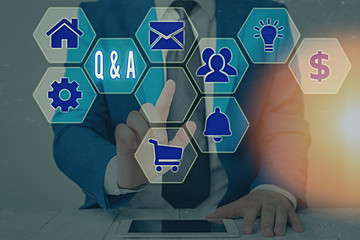 Word writing text Q And A. Business photo showcasing a period of time or an occasion when someone...
