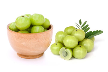Indian gooseberry isolated on white background. 
