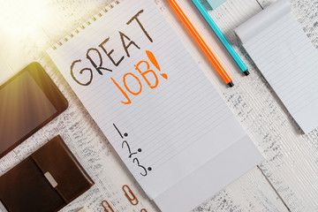 Handwriting text Great Job. Conceptual photo sed for telling someone that they have done something...