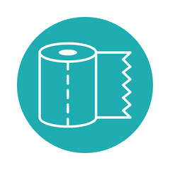 toilet paper icon, block style