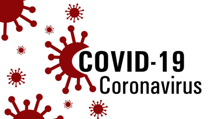 Obraz na płótnie Canvas Covid-19 coronavirus sign icon banner isolated on white background. Covid-19 coronavirus concept. dangerous virus.