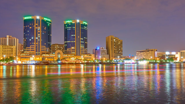 Dubai Creek and Deira at night