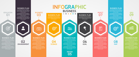 vector illustration Can be used for process, presentations, layout, banner,info graph There are 10 steps or layers.